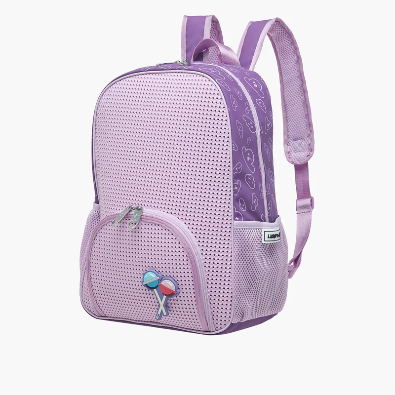 يو اس بولو اسن شنطة ظهر بطبعات وحمّالات كتف قابلة للتعديل وسحّاب إغلاق من لايت آند ناين - 32x15x41 سم
